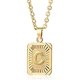 Glimmerst Initial Pendant Necklace 18K Gold Plated Stainless Steel Letter Necklace Personalizd Name Necklace for Women