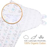 Vicloon Organic Cotton Baby Swaddle Blanket Wrap 2 Pack Pink 75x60cm 0-3m view 5