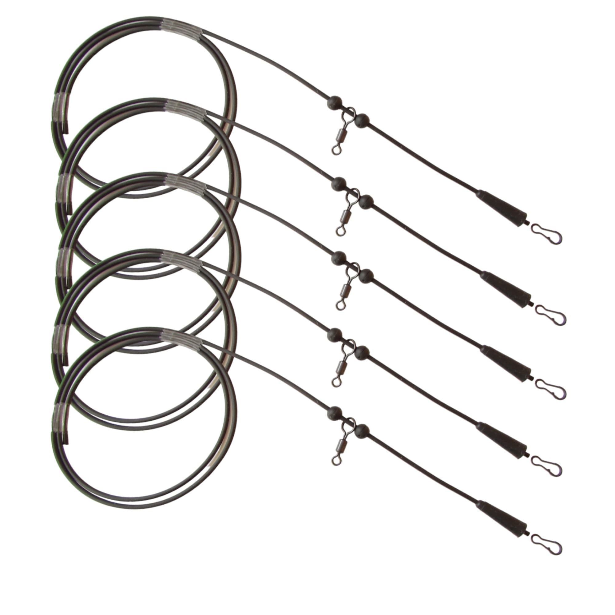 5 Pre Rigged Rig Tube Helicopter Set up Anti Tangle Fishing Tackle Accessories (Black)