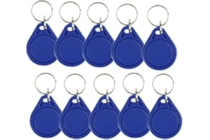 OBO HANDS 100 Pack Blue Classic Waterproof 13.56MHz ISO14443A MF 1K NFC RFID Keyfob (RFID Tag) for Access Control System