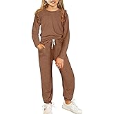 Yekaty Kids Girls Clothes Stylish Ruffled Tops and Pants with Pockets Clothing Sets 2 Piece Outfits