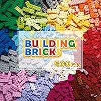 PANLOS STEM Building Bricks Kit Classic Colors 500 Pieces Building Blocks Toys-Compatible with All Major Brands