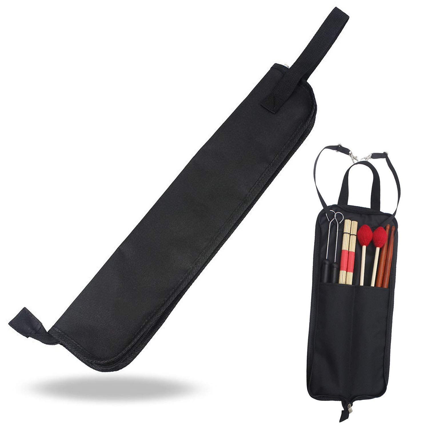 Xrten Drum Stick Bag, Custodia Impermeabile 600D Per Bacchette, Con Tracolla Black