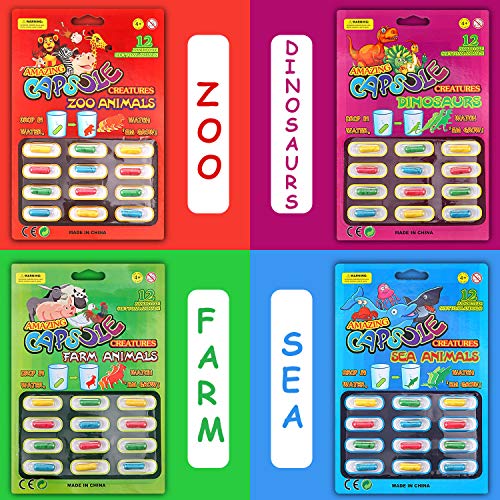 Gejoy 8 Pieces Magic Grow Capsules Growing in Water Animals Toys