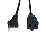 Black Extension Cord, 2 Prong Short Indoor Small