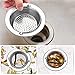 2PCS Upgrade Kitchen Sink Strainer with Handle, Premium Stainless Steel Sink Garbage Disposal Stopper Mesh Basket, Wide Rim 4.33