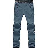 BGOWATU Men's Hiking Pants Quick Dry Lightweight Water Resistant Outdoor Sports Pants with Zipper Cargo Pockets