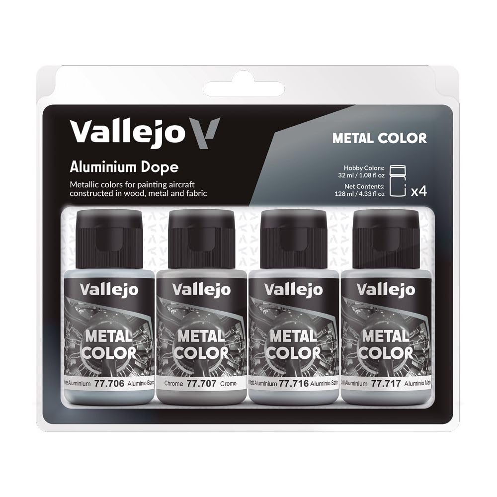 AV Vallejo Metal Color Set - Aluminium, 32 ml (Pack of 4)