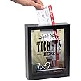 Americanflat 7x9 Drop Your Tickets Here Shadow Box Frame with Polished Glass - Memory Ticket Shadow Box with Slot On Top for Wall - Black Ticket Box for Sports, Concert, Movie Stub or Travel Keepsake