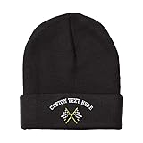 Custom Beanies for Men Checkered Flag Gold Pole