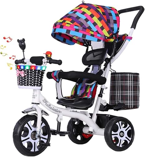 Amazon Co Jp 子供用自転車 ベビーカー 押して乗る 幼児の三輪車 多機能 1 3 6歳のおもちゃの車 6色のオプション 誕生日プレゼント Color Color ホーム キッチン