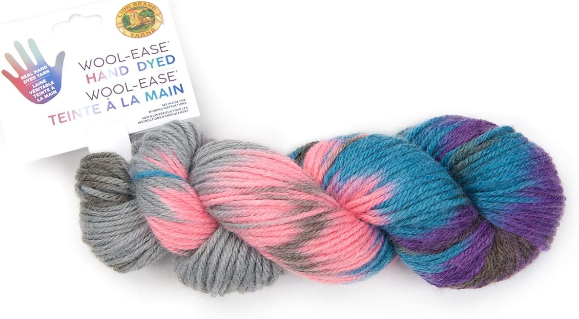 Lion Brand YarnWool-Ease Hand Dyed Yarn, Cotton Candy