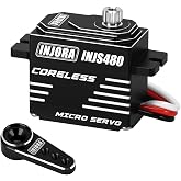 INJORA INJS480 Coreless Micro Servo with Horn for 1/24 Axial SCX24 (Black)