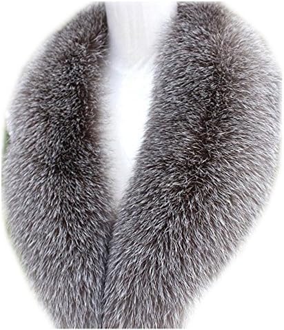 Women's Long Detachable Genuine Fox Fur Collar Scarf Shawl Warmer Size 75-100cm