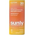 ATTITUDE Mineral Sunscreen Stick with Zinc Oxide, SPF 30, Made in Canada, EWG Verified,Plastic-Free, Broad Spectrum UVA/UVB P