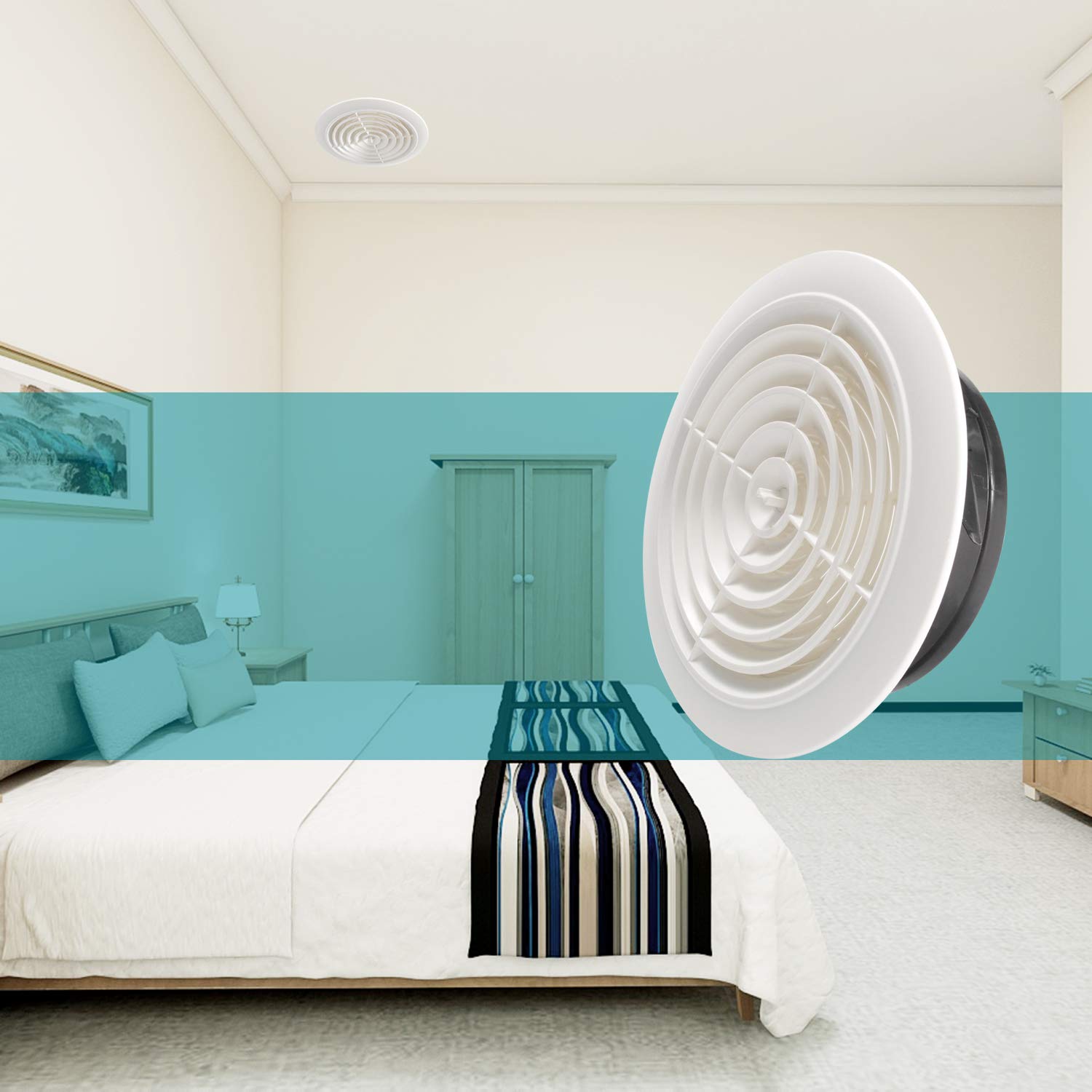Building Supplies Vents Hg Power 8 Inch Round Air Vent Abs Louver White Grille Cover Adjustable Exhaust Vent Fit For Bathroom Office Kitchen Ventilation Web Art Co Il