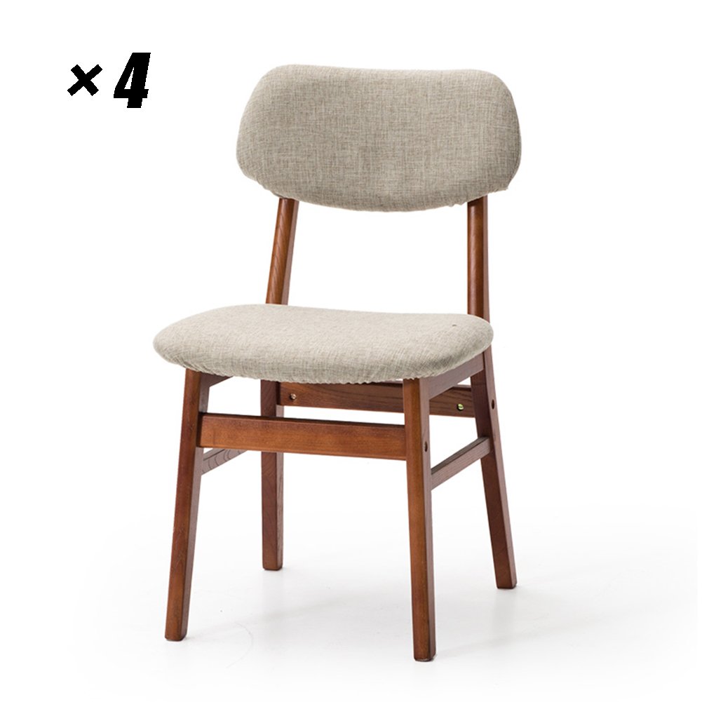 Fabric Dining Chairs Cafe Lounge Chair Solid Wood Kitchen Seat 50×47×77.5cm (Color