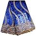 KENLACE 5 Yards/Lot Hot Sale African Lace fabric 2017 New Arrival African Cord Lace For Wedding Dresses Guipure Lace Fabrics (Blue)