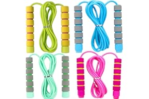 ACEONE Adjustable Soft Skipping Rope with Skin-Friendly Foam Handles for Kids, Children, Students and Adults, Fitness Jump Rope For Outdoor, Party Favor, Exercise Activity