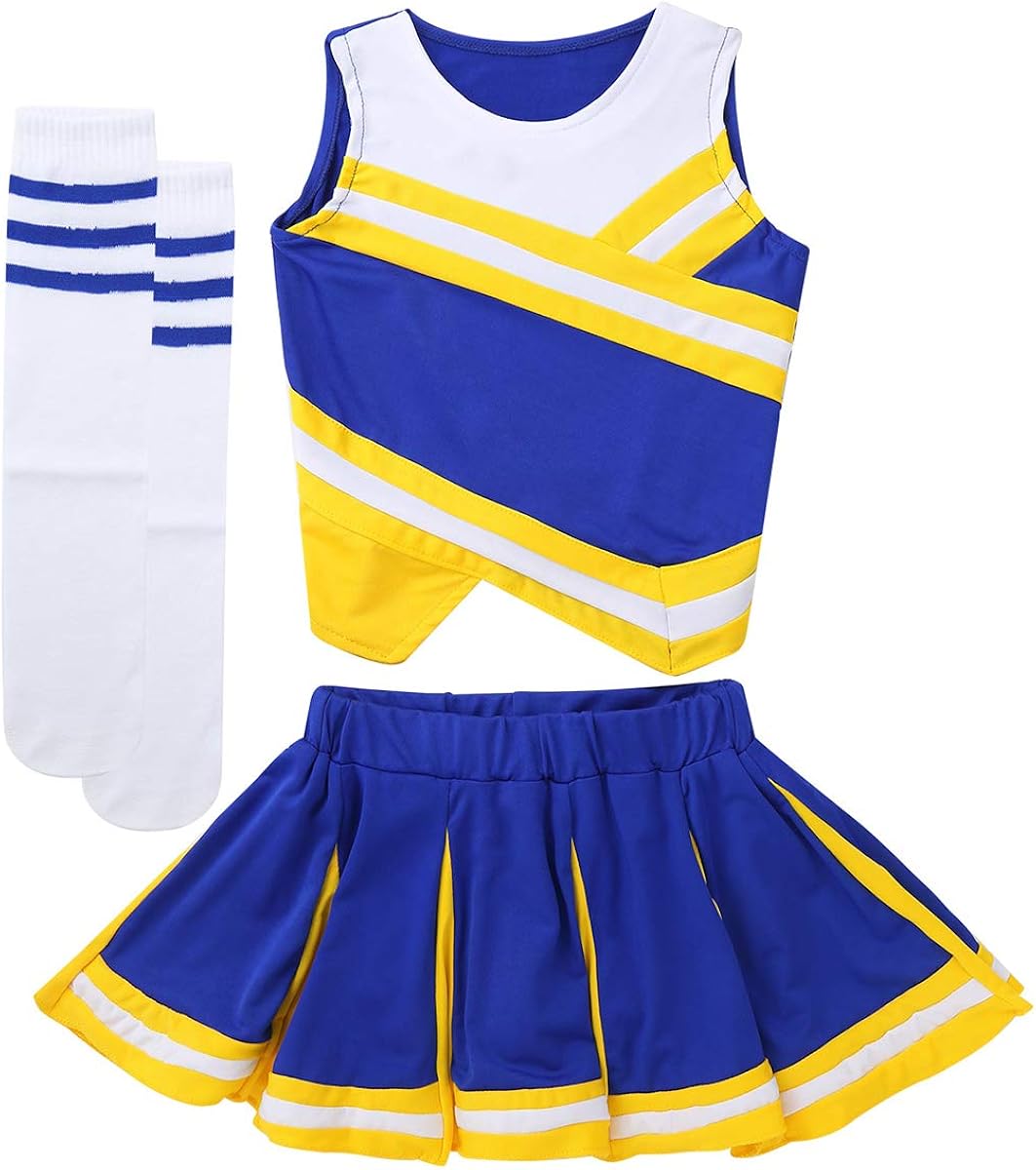 Freebily Kids Girls Cheer Outfit Cheerleading Uniform Cheer