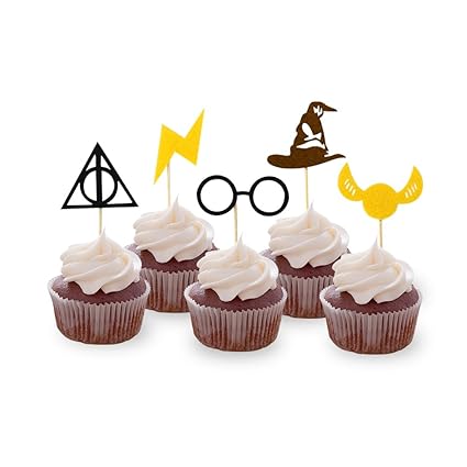 30pcs Wizard Cupcake Toppers Hp Birthday Party Cake Decorations
