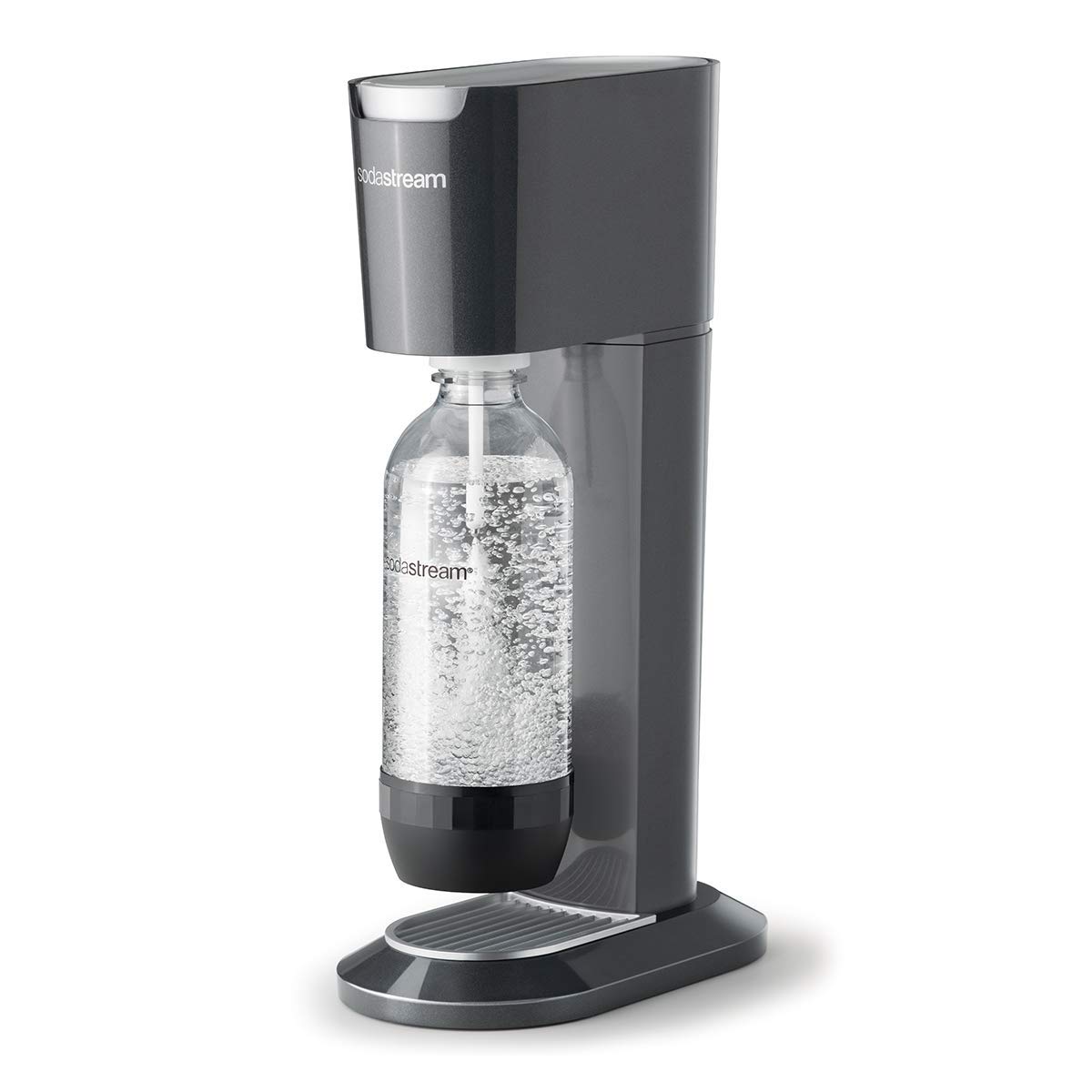 sodastream Genesis Sparkling Water Maker Machine includes a 1 Litre Reusable BPA Free Water Bottle for Carbonating and 60 L CO2 Gas Cylinder - Black