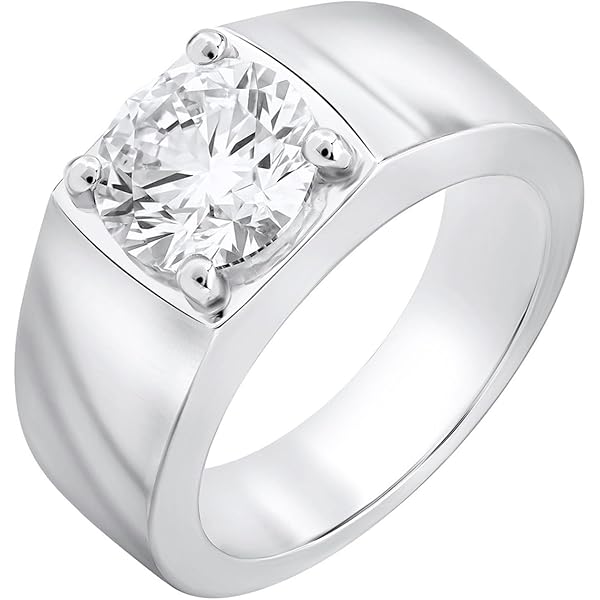 925 Sterling Silver Diamond Wedding Band Men's Ring (J-K Color, I1