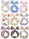 Cloris Girls Twist Bow Mix Print Wired Headbands(9 Pack)