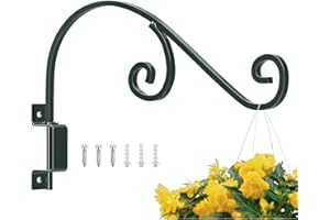 GOODBUY Plant Wall Hanger, 16 Inch Plant Hangers Outdoor Swivel Plant Hanger Dual Hook Design Metal Hooks for Hanging Plants, Bird Feeders, Lanterns, Flower Pots, Baskets, Wind Chimes, Dark Green