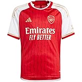adidas Youth Soccer Arsenal 23/24 Home Jersey - Celebrates Unique Anniversary with Lightning Bolts and Gold Details (as1, Alpha, l, Regular)