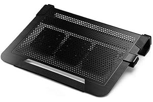 Cooler Master NotePal U3 Plus - Gaming Laptop Cooling Pad with 3 Moveable High Performance Fans (Black)