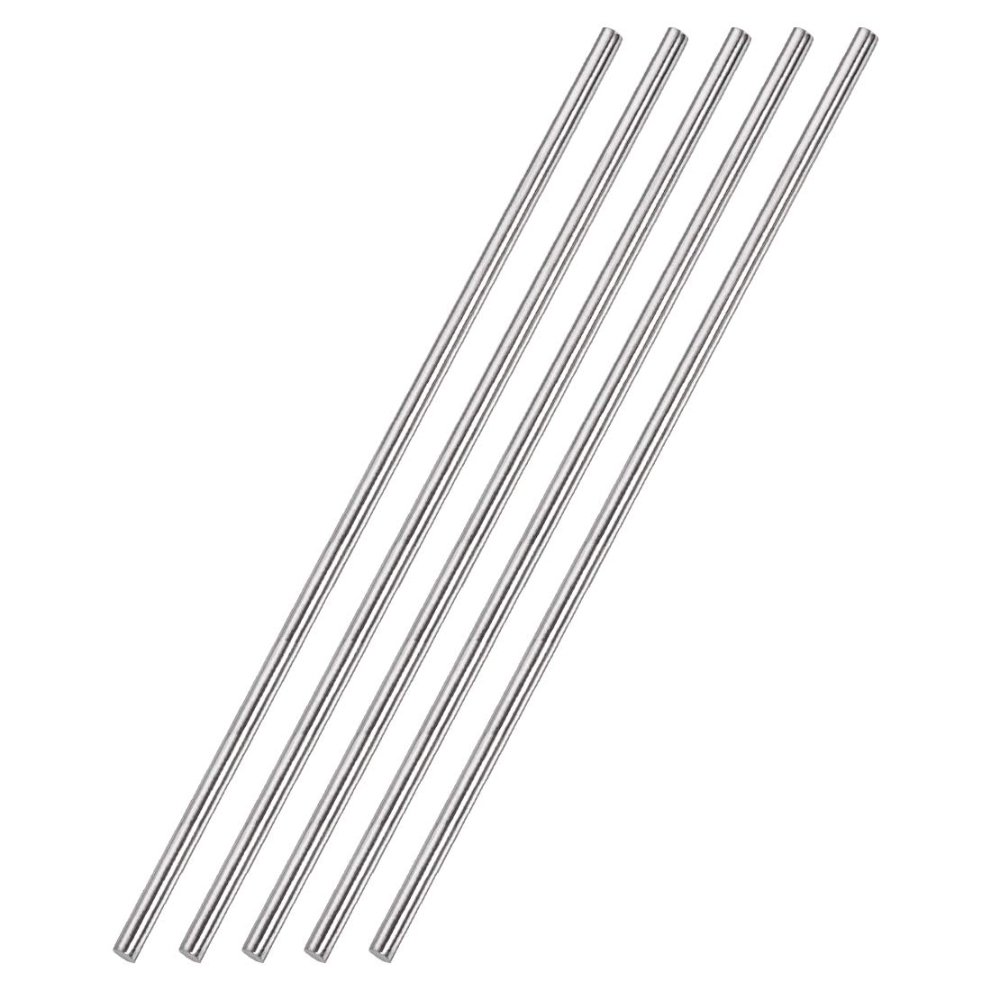 sourcing map 4mm x 300mm 304 Stainless Steel Solid Round Rod for DIY Craft - 5pcs