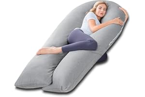 Meiz Pregnancy Pillow, Cooling Silky Pregnancy Pillows for Sleeping, 65" Full Body Maternity Pillow for Tall Pregnant Woman with Cooling Silk Jersey Cover, Grey