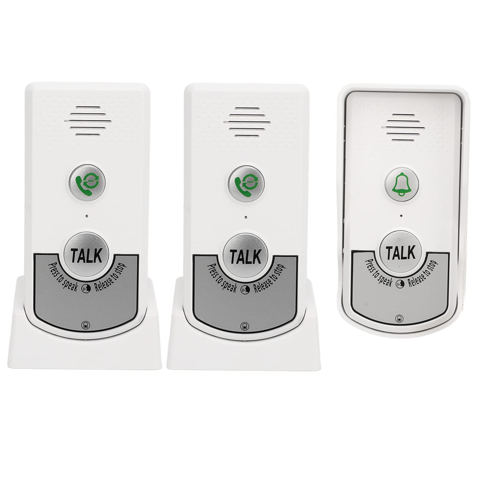 Denash Wireless Intercom Doorbell,3000ft/1000m Two-Way Talk Wireless Doorbell Security System,1 Outside Bell and 2 Inside Bells Intelligent Voice Intercom Doorbells for Home Factories