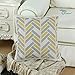 CaliTime Canvas Throw Pillow Cover Case for Couch Sofa Home Decoration Modern Striped Chevron Zigzag Geometric 18 X 18 Inches Grey Yellow