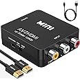 ABLEWE RCA to HDMI,AV to HDMI Converter, 1080P Mini RCA Composite CVBS Video Audio Converter Adapter Supporting PAL/NTSC for TV/PC/ PS3/ STB/Xbox VHS/VCR/Blue-Ray DVD Players