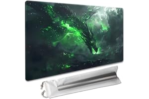 SIXTORE Premium Board Game 24x14in TCG Playmat Compatible for OCG CCG RPG MTG Play Mats,Mousepad Desk Mat (040322-Green Dragon)