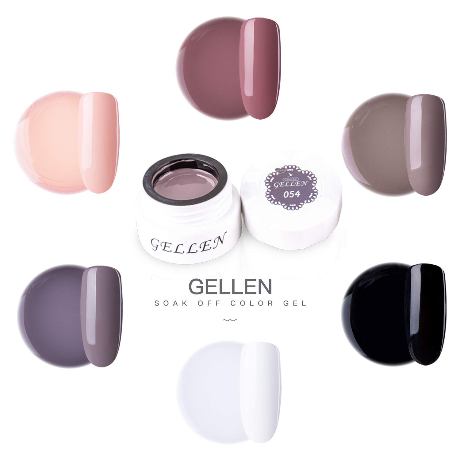 Amazon Com Gellen Uv Led Gel Nail Polish Set Professional Nail Art Japan Gel Series Full Coverage Solid Colors Gel Manicure Understated Elegance Beauty
