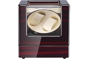 UCJOE Double Watch Winder with Quiet Japanese Mabuchi Motor, AC Adapter or Battery Powered (Battery NOT Included)