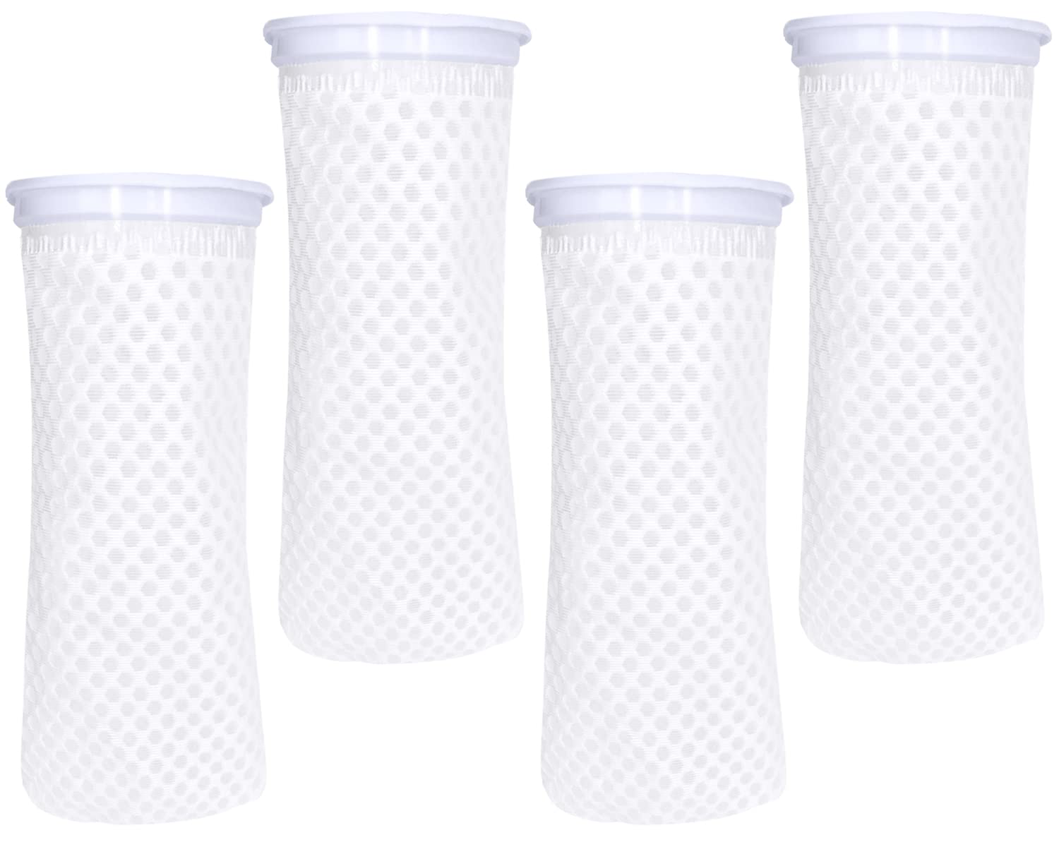 AYWFEY 4 Pcs 4inch 150 Micron Honeycomb Filter Socks, Marine Aquarium Filter Socks 3D Honeycomb Design, Anti-Overflow Filter Sock for Saltwater Aquarium Use in Freshwater Saltwater Aquarium Pond Sumps