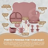 Yum Yum's Baby Weaning Set 10-Piece Pink Feeding Kit with Plates & Bibs view 6