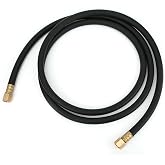 AUNMAS Gas Hose Argon CO2 Flow Meter Gas Regulator Hose, 2.0 Meters | Rubber Brass, Nut 1/4 Inch with Inert Gas Fitting, itrogen Compressed Air Hose Welding Union