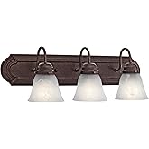 Kichler 3-Light Bathroom Light Fixture in Tannery Bronze, Traditional Vanity Light, 5337TZS, (24" W x 8" H x 8" D)