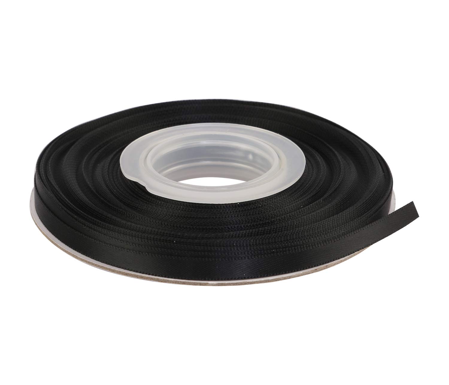 Ribbonitlux 6mm Wide Double Face Satin Ribbon 22 Meters (030-Black, Set for Gift Wrapping, Party Decor, Sewing Applications, Wedding and Craft