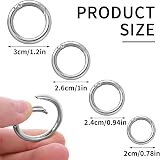 Yolev 16Pcs Trigger Round Carabiner Clips Silver O Ring Keyrings Buckles view 2