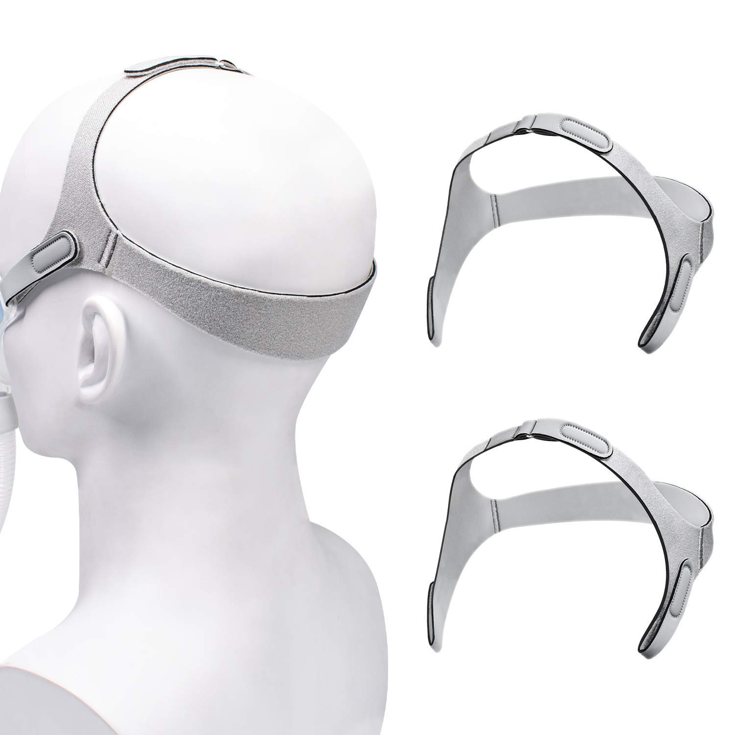 Photo 1 of 2 Packs Replacement Headgear for Nuance Pro - Headgear Straps (2Packs) with Stronger Touch-Fasten-ers and Elasticity, CPAP Strap for Nuance Pro, Snugly Fit & Reducing Air Leaks, Medihealer Supplies.