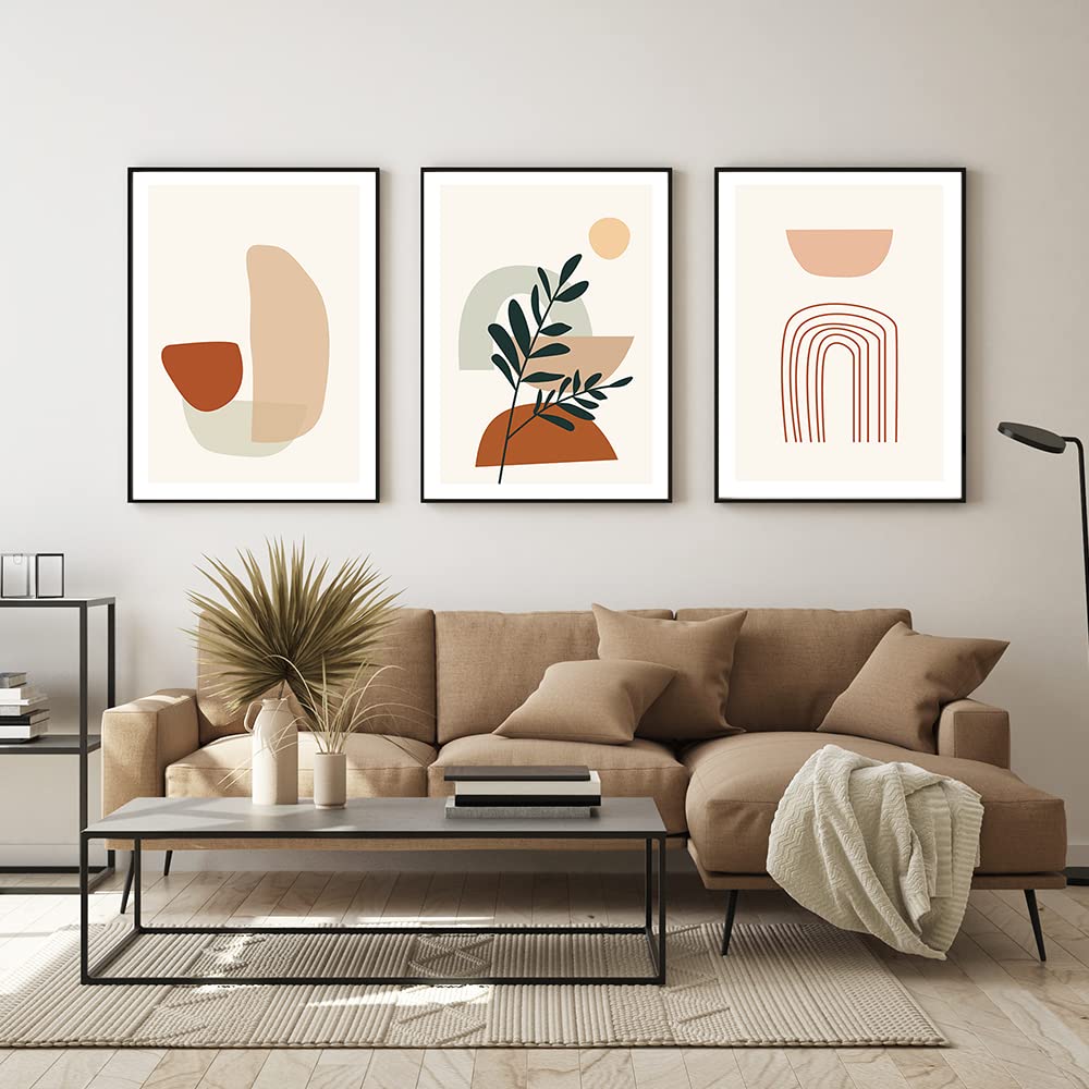 JNAOZI Canvas Picture Abstract Line Geometry Poster, Geometric Drawing, Wall Art, Modern Wall Decoration, Picture Set for Living Room, Bedroom,Without Frame (20 x 30 cm x 3, Style 2)
