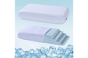 LOFE Adjustable Memory Foam Pillow - 4 Heights from 1.2 to 4.8in, Cervical Pillow for Neck Pain Relief, Neck Support Pillow for Side Sleepers, Cooling Pillow for Back/Stomach Sleeping, CertiPUR-US