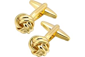 Jonwo Knot Cufflinks in Gift Box Cuff Links for Men Lady Daily Wear Business Wedding Party Tuxedo Shirt Birthday Gift
