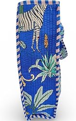 Cotton Floral Block Print Tote Bag Handmade Indian